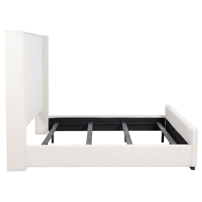  Coaster Furniture Natasha 306051KE 65-inch Upholstered Eastern King Wingback Bed - Cream IMAGE 5