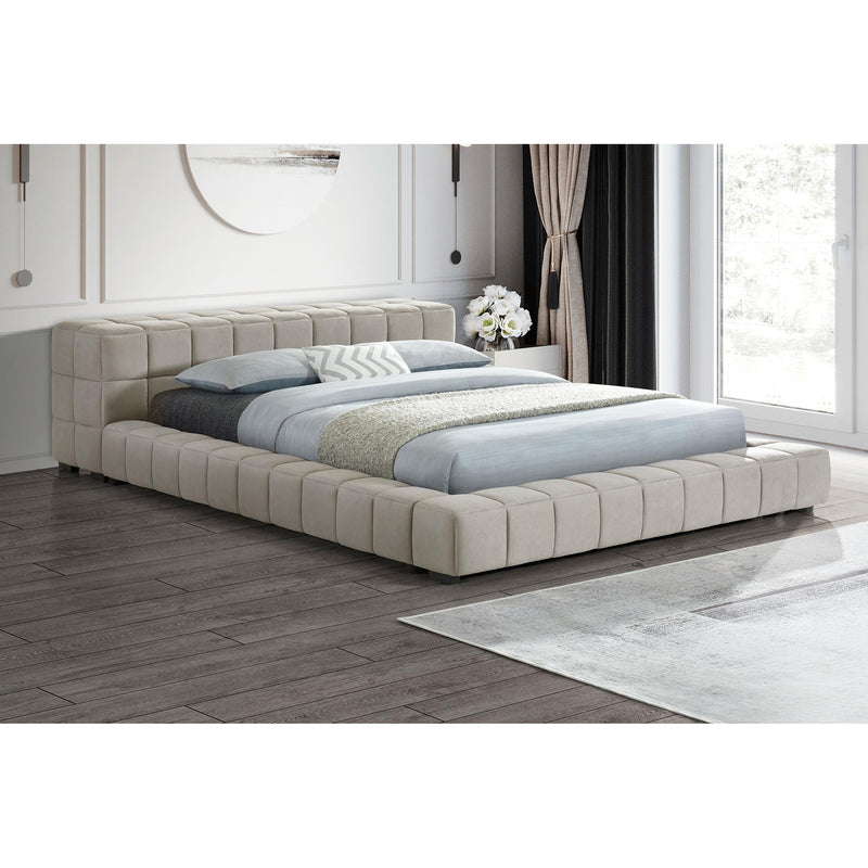  Coaster Furniture Trinity 306121KW Upholstered Cal King Platform Bed - Light Taupe IMAGE 4