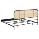  Coaster Furniture Amherst 360351KE Radio Weave Rattan Metal Eastern King Bed - Black IMAGE 5