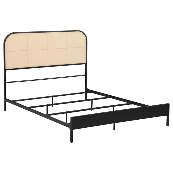  Coaster Furniture Amherst 360351F Radio Weave Rattan Metal Full Bed - Black IMAGE 1