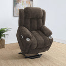 Coaster Furniture Houston 603233P Upholstered Power Lift Recliner Chair - Dark Brown IMAGE 13
