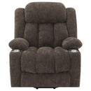 Coaster Furniture Houston 603233P Upholstered Power Lift Recliner Chair - Dark Brown IMAGE 4