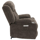 Coaster Furniture Houston 603233P Upholstered Power Lift Recliner Chair - Dark Brown IMAGE 9