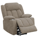  Coaster Furniture Houston 602274P Upholstered Power Lift Recliner Chair - Camel IMAGE 2