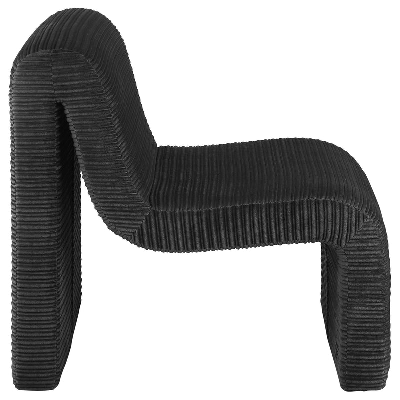 Coaster Furniture Drayton 907526 Upholstered Curved Armless Accent Chair - Black IMAGE 7