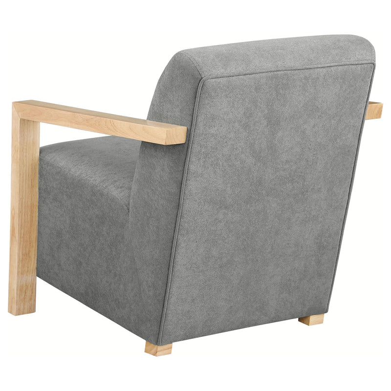 Coaster Furniture Diego 902269 Upholstered Accent Arm Chair with Wood Arms - Grey IMAGE 5
