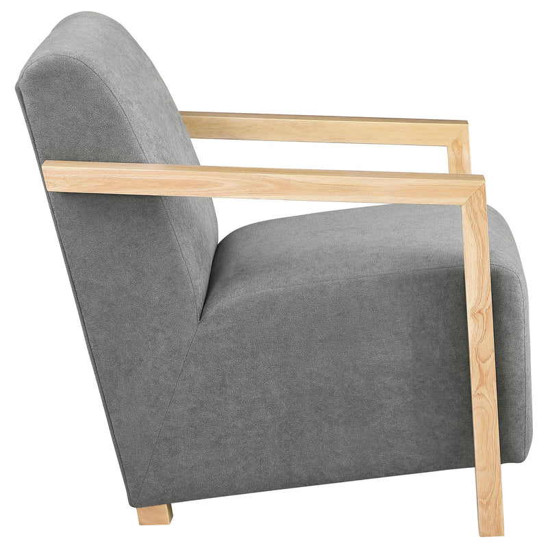 Coaster Furniture Diego 902269 Upholstered Accent Arm Chair with Wood Arms - Grey IMAGE 7