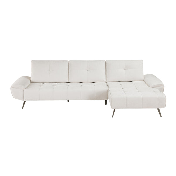 Homelegance 8400BEG*22LRC 2 pc Sectional with Right Chaise and Dual-position Backs for Adjustable Seat Depth IMAGE 1