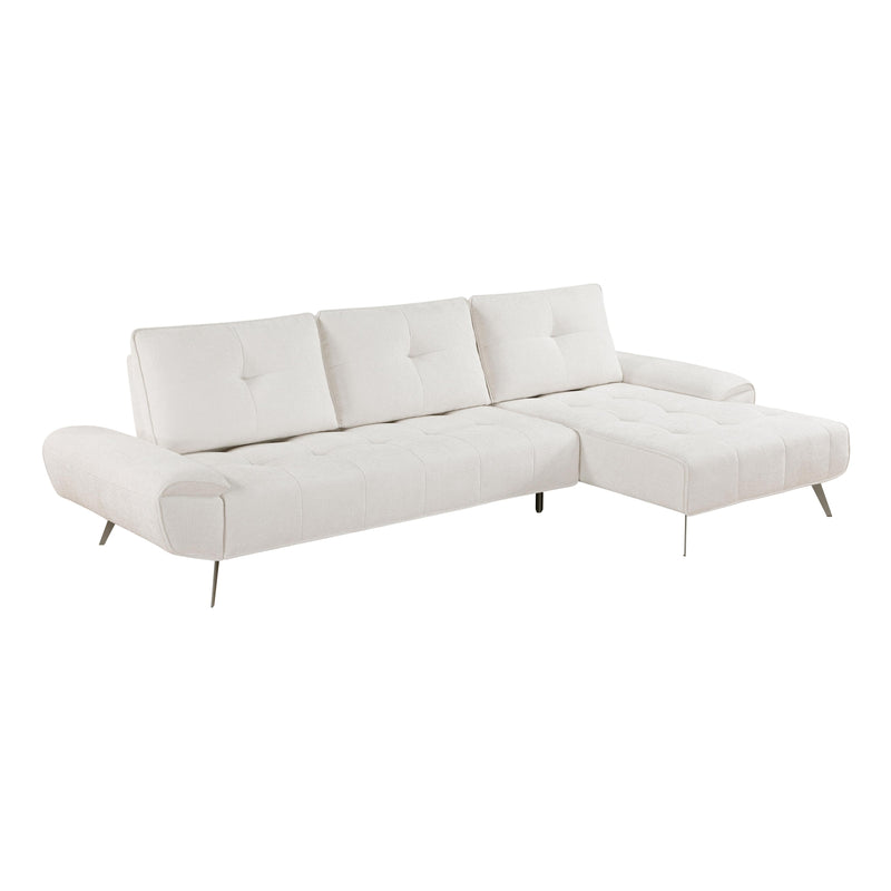 Homelegance 8400BEG*22LRC 2 pc Sectional with Right Chaise and Dual-position Backs for Adjustable Seat Depth IMAGE 2