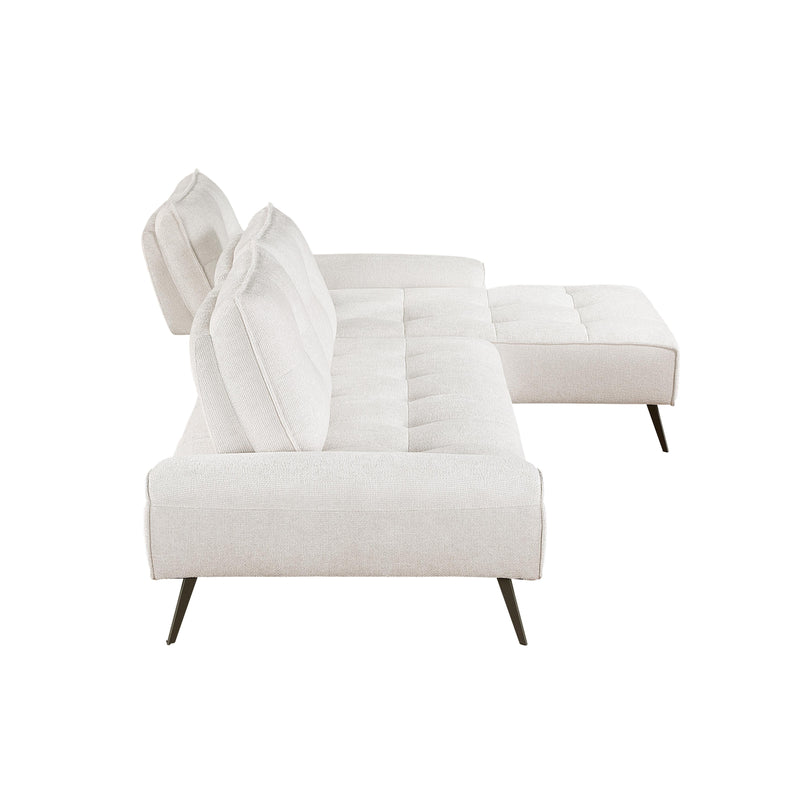 Homelegance 8400BEG*22LRC 2 pc Sectional with Right Chaise and Dual-position Backs for Adjustable Seat Depth IMAGE 7