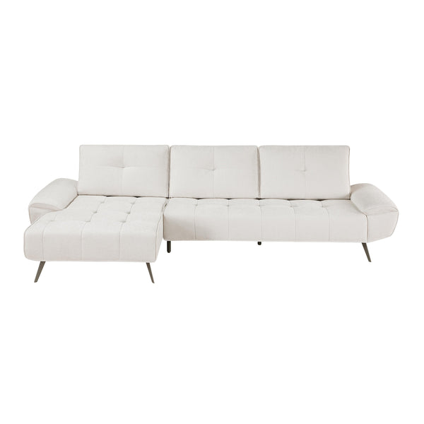 Homelegance 8400BEG*2LC2R 2 pc Sectional with Left Chaise and Dual-position Backs for Adjustable Seat Depth IMAGE 1