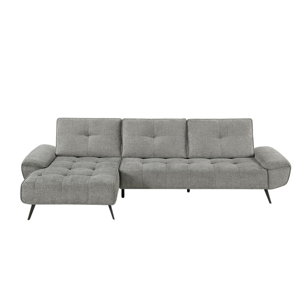 Homelegance 8400DVG*2LC2R 2 pc Sectional with Left Chaise and Dual-position Backs for Adjustable Seat Depth IMAGE 1