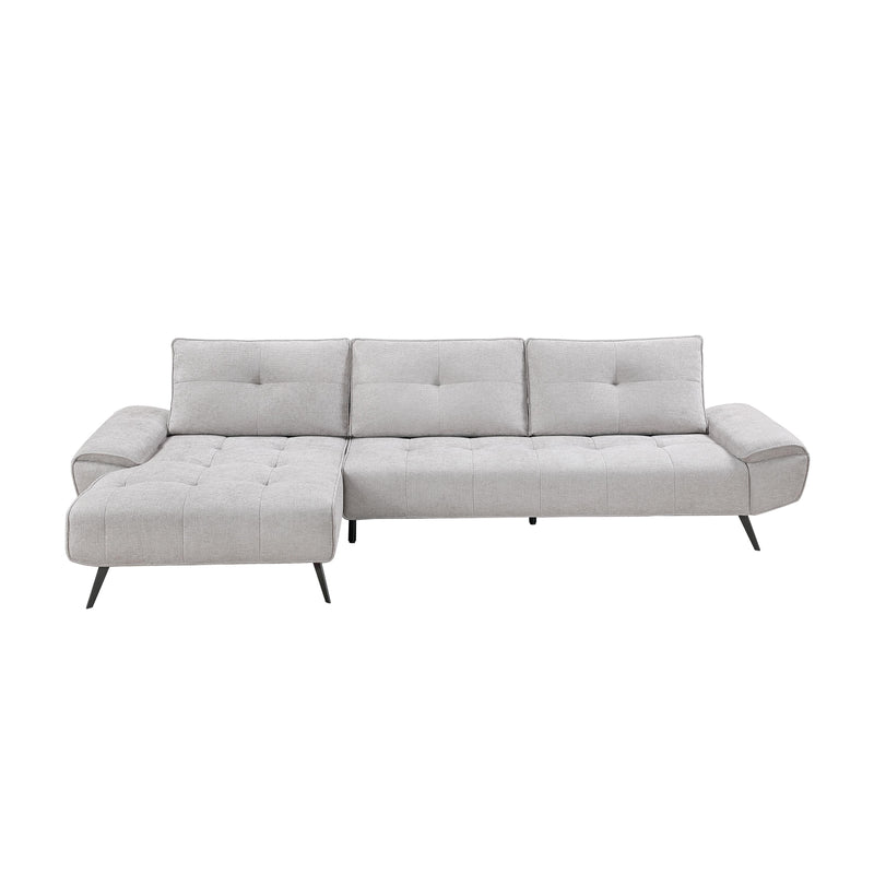 Homelegance 8400LTG*2LC2R 2 pc Sectional with Left Chaise and Dual-position Backs for Adjustable Seat Depth IMAGE 1