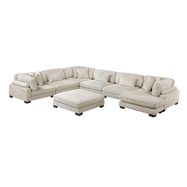 Homelegance Traverse 8555BE*2CR3ACVCOT 7 pc Modular Sectional with Reversible Chaise and Ottoman IMAGE 1