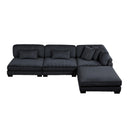 Homelegance Traverse 8555BK*2AC1CROT 4 pc Modular Sectional with Ottoman IMAGE 2