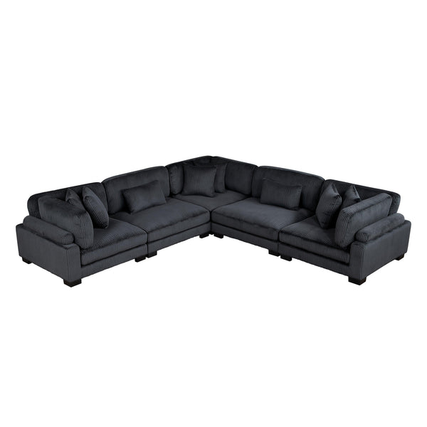 Homelegance Traverse 8555BK*2AC3CR 5 pc Modular Sectional IMAGE 1