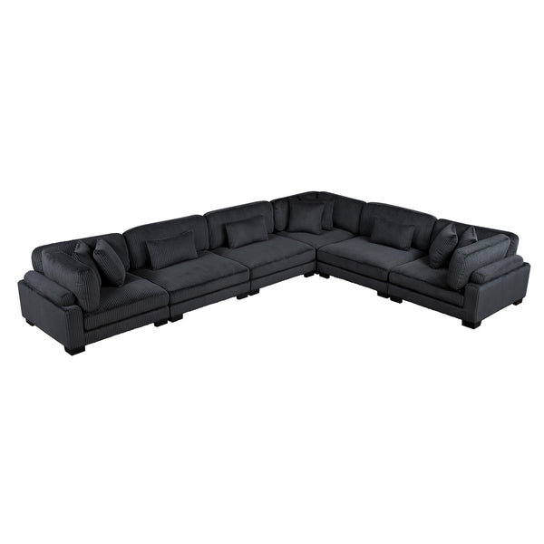 Homelegance Traverse 8555BK*3CR3AC 6 pc Modular Sectional IMAGE 1
