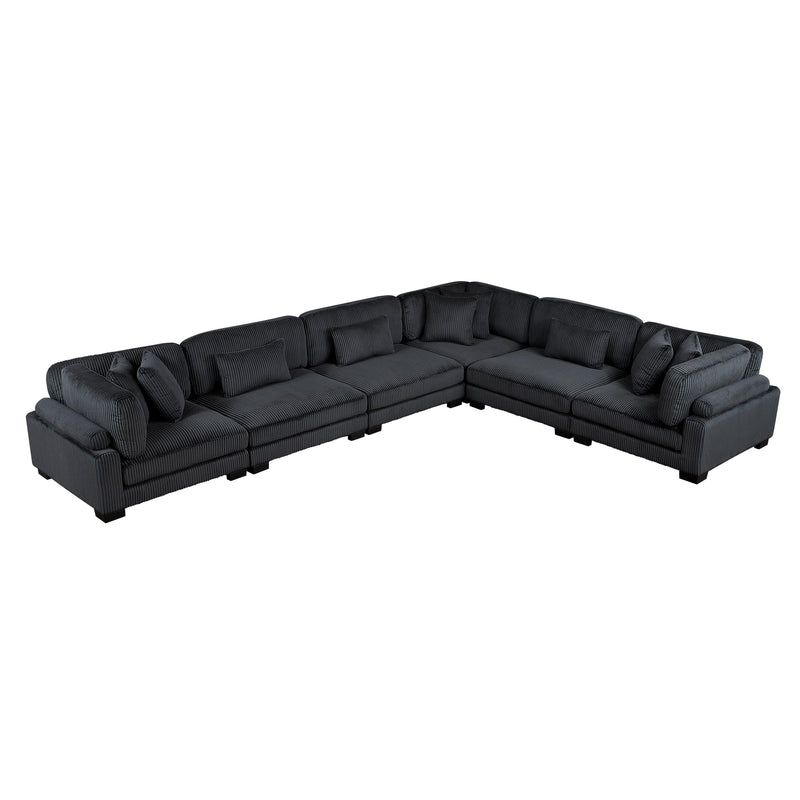 Homelegance Traverse 8555BK*3CR3AC 6 pc Modular Sectional IMAGE 1