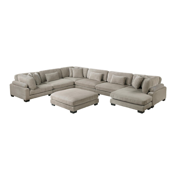 Homelegance Traverse 8555GB*2CR3ACVCOT 7 pc Modular Sectional with Reversible Chaise and Ottoman IMAGE 1