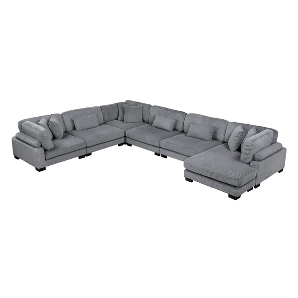 Homelegance Traverse 8555GY*2CR3ACVC 6 pc Modular Sectional with Reversible Chaise IMAGE 1