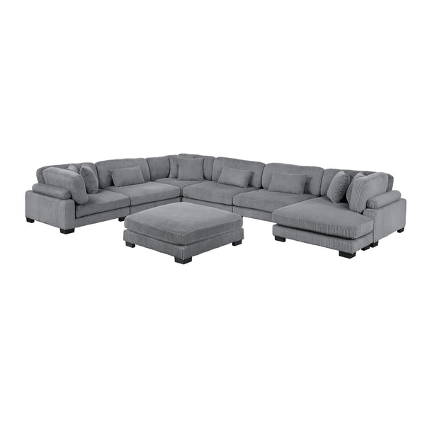 Homelegance Traverse 8555GY*2CR3ACVCOT 7 pc Modular Sectional with Reversible Chaise and Ottoman IMAGE 1