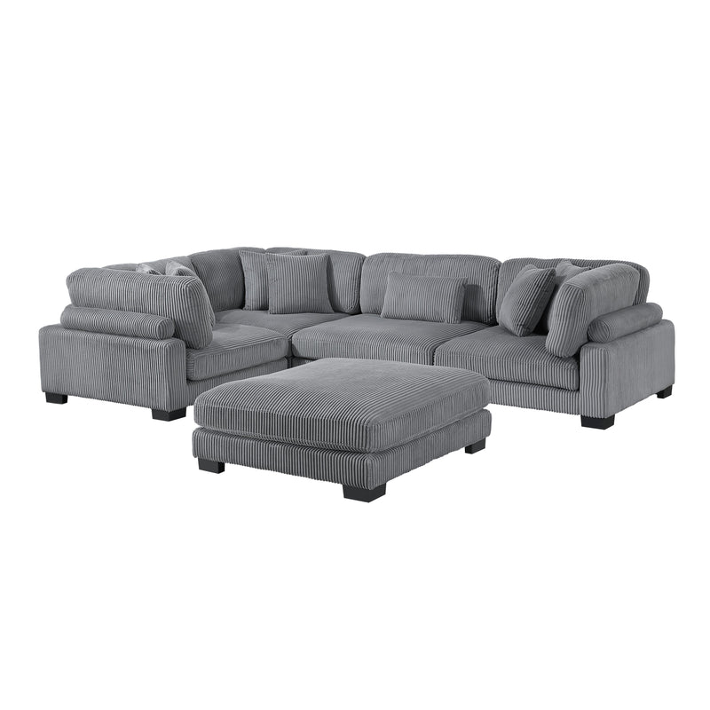 Homelegance Traverse 8555GY*3CRACOT 5 pc Modular Sectional with Ottoman IMAGE 2