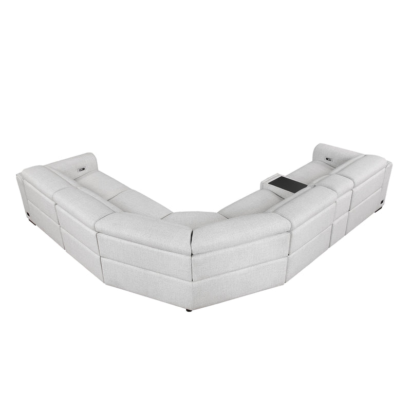 Homelegance McPherson 9455CLD*6LRRRPWH 6 pc Power Reclining Sectional with Power Headrests, Charging Ports IMAGE 5
