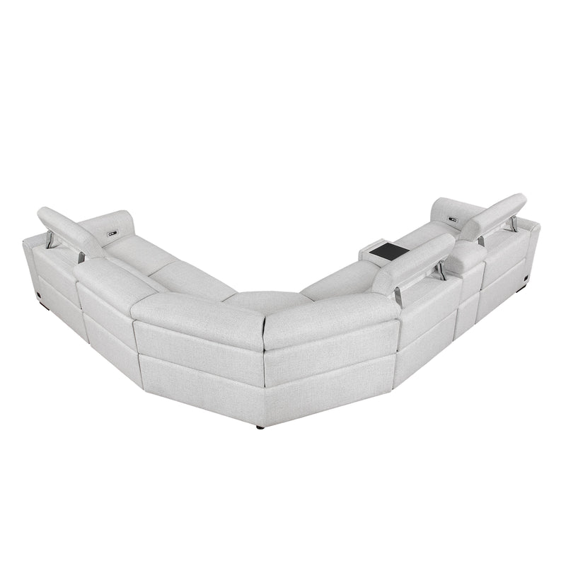 Homelegance McPherson 9455CLD*6LRRRPWH 6 pc Power Reclining Sectional with Power Headrests, Charging Ports IMAGE 9