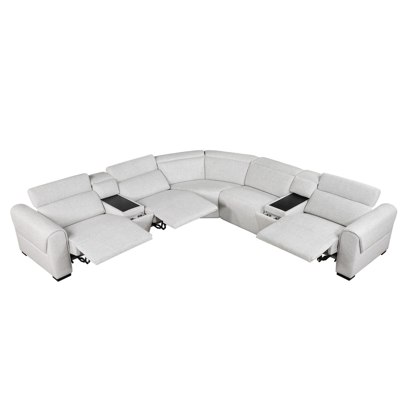 Homelegance McPherson 9455CLD*7LRRRPWH 7 pc Modular Power Reclining Sectional with Power Headrests IMAGE 10