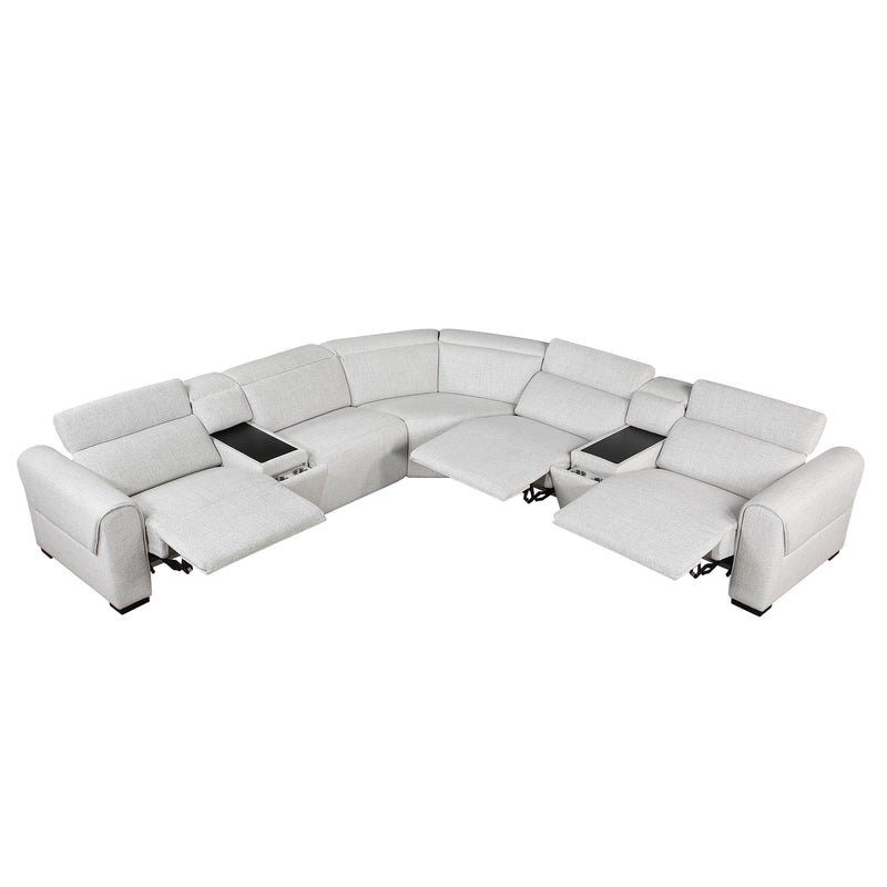 Homelegance McPherson 9455CLD*7LRRRPWH 7 pc Modular Power Reclining Sectional with Power Headrests IMAGE 11