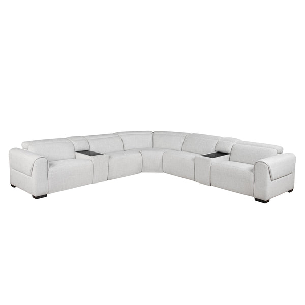 Homelegance McPherson 9455CLD*7LRRRPWH 7 pc Modular Power Reclining Sectional with Power Headrests IMAGE 1