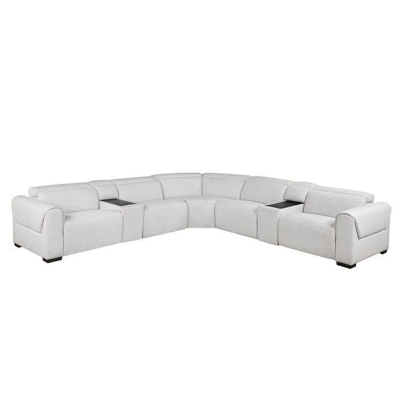 Homelegance McPherson 9455CLD*7LRRRPWH 7 pc Modular Power Reclining Sectional with Power Headrests IMAGE 1