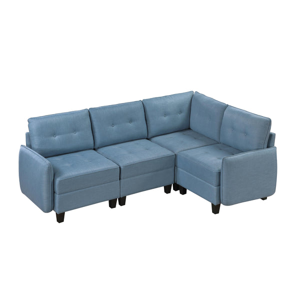 Homelegance 9557BUE*4SC 4 pc Sectional with Storage IMAGE 1