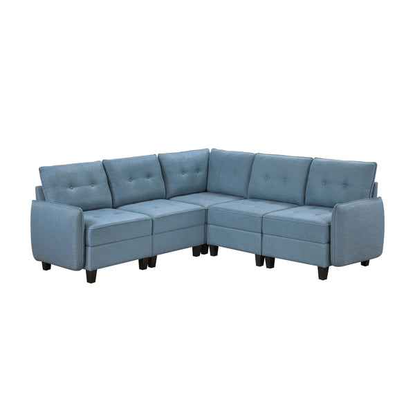 Homelegance 9557BUE*5SC 5 pc Sectional with Storage IMAGE 1
