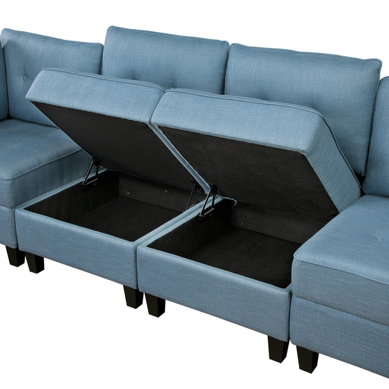 Homelegance 9557BUE*6SC 6 pc Sectional with Storage IMAGE 17