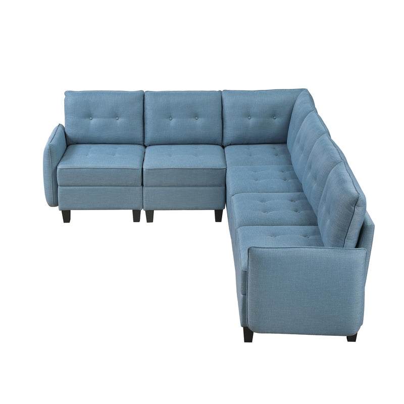 Homelegance 9557BUE*6SC 6 pc Sectional with Storage IMAGE 3