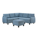 Homelegance 9557BUE*6SCOT 6 pc Sectional with Storage and Ottoman IMAGE 1