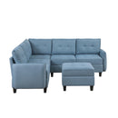 Homelegance 9557BUE*6SCOT 6 pc Sectional with Storage and Ottoman IMAGE 2