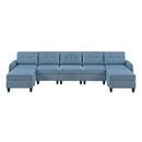 Homelegance 9557BUE*7SC2OT 7 pc Sectional with Storage and Two Ottomans IMAGE 1