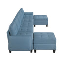 Homelegance 9557BUE*7SC2OT 7 pc Sectional with Storage and Two Ottomans IMAGE 3