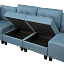 Homelegance 9557BUE*8SCOT 8 pc Sectional with Storage and Ottoman IMAGE 17