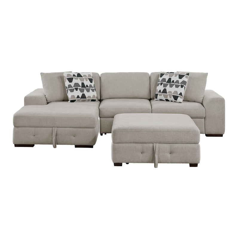 Homelegance Raife 9624TP*3LC2R 3 pc Sectional with Left Chaise and Ottoman IMAGE 2