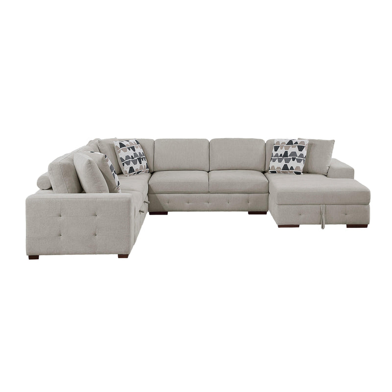 Homelegance Raife 9624TP*52LRC 5 pc Sectional with Right Chaise and Storage Ottoman IMAGE 4