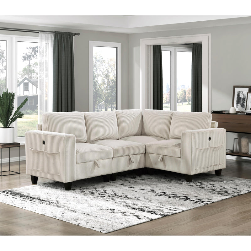 Homelegance 9650NBE*4SC 4 pc Sectional with Storage, Storage Pouches and Charging Ports IMAGE 14