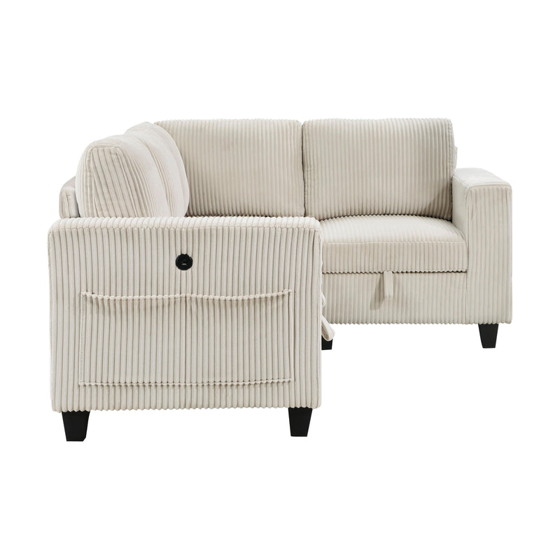 Homelegance 9650NBE*4SC 4 pc Sectional with Storage, Storage Pouches and Charging Ports IMAGE 3