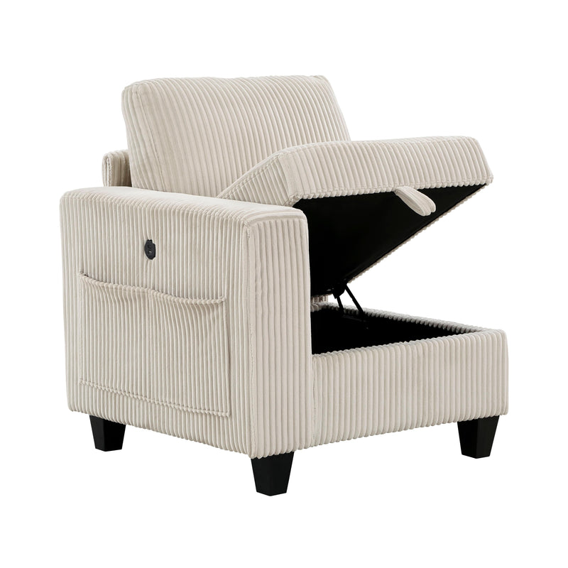 Homelegance 9650NBE*6SC 6 pc Sectional with Storage, Storage Pouches and Charging Ports IMAGE 6