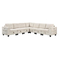 Homelegance 9650NBE*7SC 7 pc Sectional with Storage, Storage Pouches and Charging Ports IMAGE 1