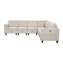 Homelegance 9650NBE*7SC 7 pc Sectional with Storage, Storage Pouches and Charging Ports IMAGE 2