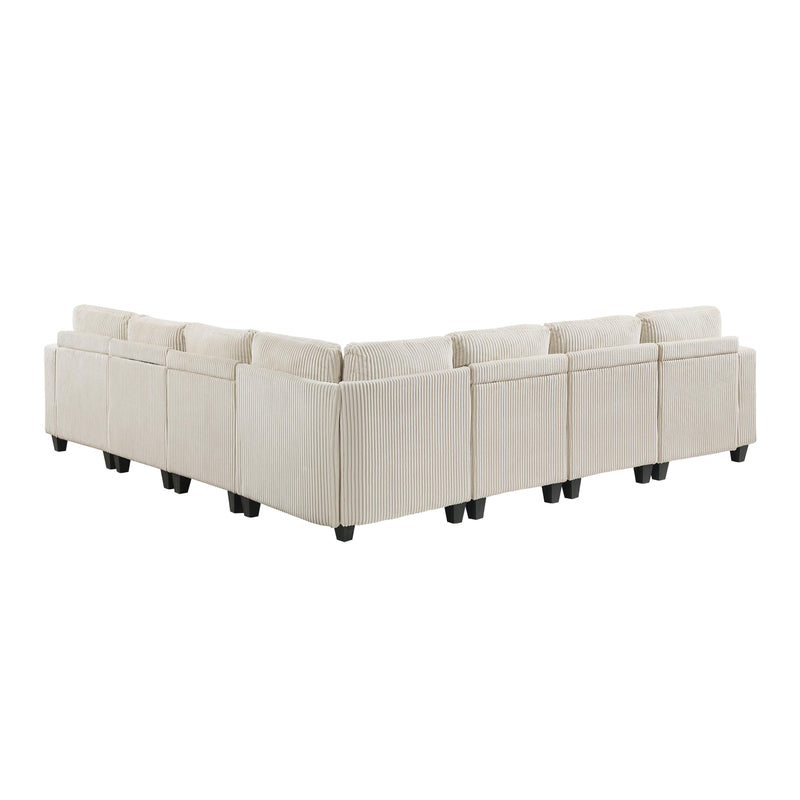 Homelegance 9650NBE*7SC 7 pc Sectional with Storage, Storage Pouches and Charging Ports IMAGE 3