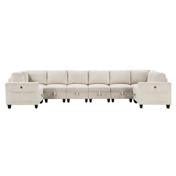 Homelegance 9650NBE*8SC 8 pc Sectional with Storage, Storage Pouches and Charging Ports IMAGE 1